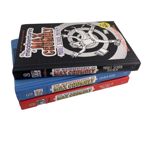 The Misadventures of Max Crumbly Series Book 1-3 Hard Cover Great Condition - Picture 2 of 5